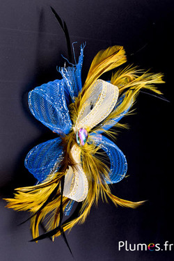 Bijou Coq - sur pince - jaune avec crin